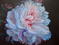 HAWAII ARTIST READY TO HANG „PEONY SPLENDOR“ OVERSIZE PAINTING ONE OF A KIND