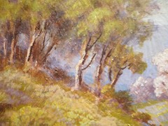 Godfrey Vesely LISTED CALIFORNIA CALIF OIL CREEK COTTAGE IMPRESSIONIST LANDSCAPE