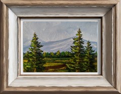 Mountain Landscape Oil Painting Forest Impressionist Nature Art 5×7″ on Canvas