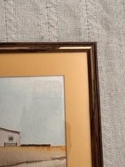 Watercolour Farmhouse Prairie Painting – Original Signed Mark H 1988
