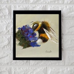 Oil painting UKRAINE impressionism 8X8 BUMBLEBEE COLLECTIBLE GIFT