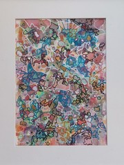 Original Contemporary Watercolor & Marker Abstract Art ▪︎ Matted & Signed