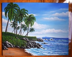 Hawaii Island Oil Painting Original Maui Coast Artist Signed Sold One of a Kind
