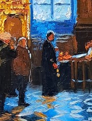 Orthodox Church Interior – Original Oil Painting 30×21 cm | Religious Art