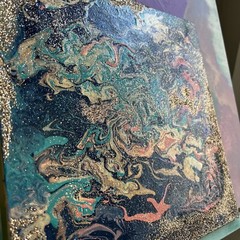 Original Kayla Braden “Ocean” Acrylic Abstract Glitter Painting on Canvas 🌊