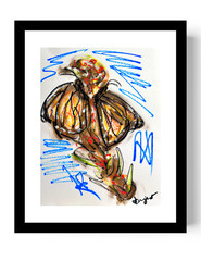Guajardo Art: Monarch Butterlfy Love 14X11 Original Paper Collector Wall Decor