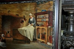 Antique Interior Genre Painting by listed Artist Ambrose Lee