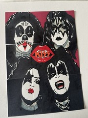 KISS Debut CARD – ACEO – Art Sketch 9 Cards Painting Puzzle Drawing 3.5 X 2.5