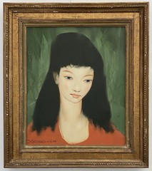Xavier De Langlais French Mid Century Asian Female Portrait Modernism Painting