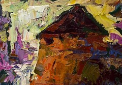 Oil Painting Round Tower Of The Old Fortress O. Ivanyuk Original nAAA4045