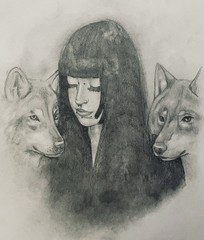 Original Fine Art Woman’s Portrait Pencil Drawing 8×11