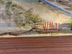 Wilfrid Taylor Mills Oil Painting “Newport” Pacific Electric Red Car Signed