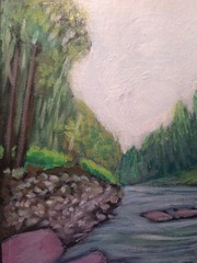 Original Impressionist 8×10 Landscape Wall Art Acrylic Panel Warm Earth Signed