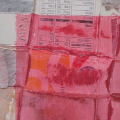 Larry Lerew painting abstract minimalism red cardboard collectible original COA