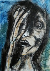 Portrait – Abstract Modern Art – Oil Chalk A4 Paper – Modern Art