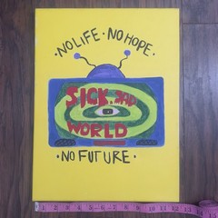 Vintage 1990s Original Canvas Painting Daria MTV Sick Sad World Nostalgic 12×16