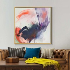 Hand Painted Oil Paintings Abstract On Canvas Wall Art Purple 31in