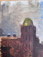 GREGG KREUTZ ORIGINAL OIL PAINTING ON CANVAS American b.1947 New York Scene?