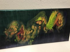 The Never~Ending Dragon Acrylic Abstract Pour Painting 10x20x1/2″ Fluid Art