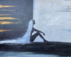 Original Oil Painting – Silhouette at Dawn | Hand-Painted on Canvas | 16×20 Inch