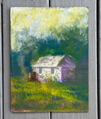 Sunny Old Farm House Barn Building Oil Painting Rural Landscape Max Kravt Signed
