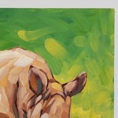 Hand-Painted Rhino Artwork Original Animal Oil Painting Wildlife Wall Art Signed