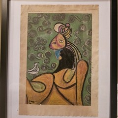 Picasso Original Painting -Signed -Gallery Stamp -Framed -Not A Copy