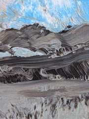 Gloria Galbraith Original Abstract Acrylic Painting Blue Gray Landscape 16×20