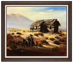 Buck McCain Original Oil On Canvas Painting Signed Western Mountain Landscape