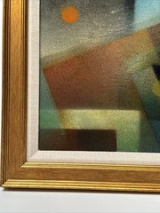 Mid Century Painting Abstract Gordon Barr California Modernist 1960’s Cubism