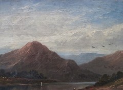 OLD NY ESTATE Oil Painting ROMANTICISM ARTIST Boating Party HUDSON RIVER SCHOOL