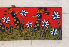 John Sperry Outsider Southern Primitive bird Folk Art Colorful Birds Painting