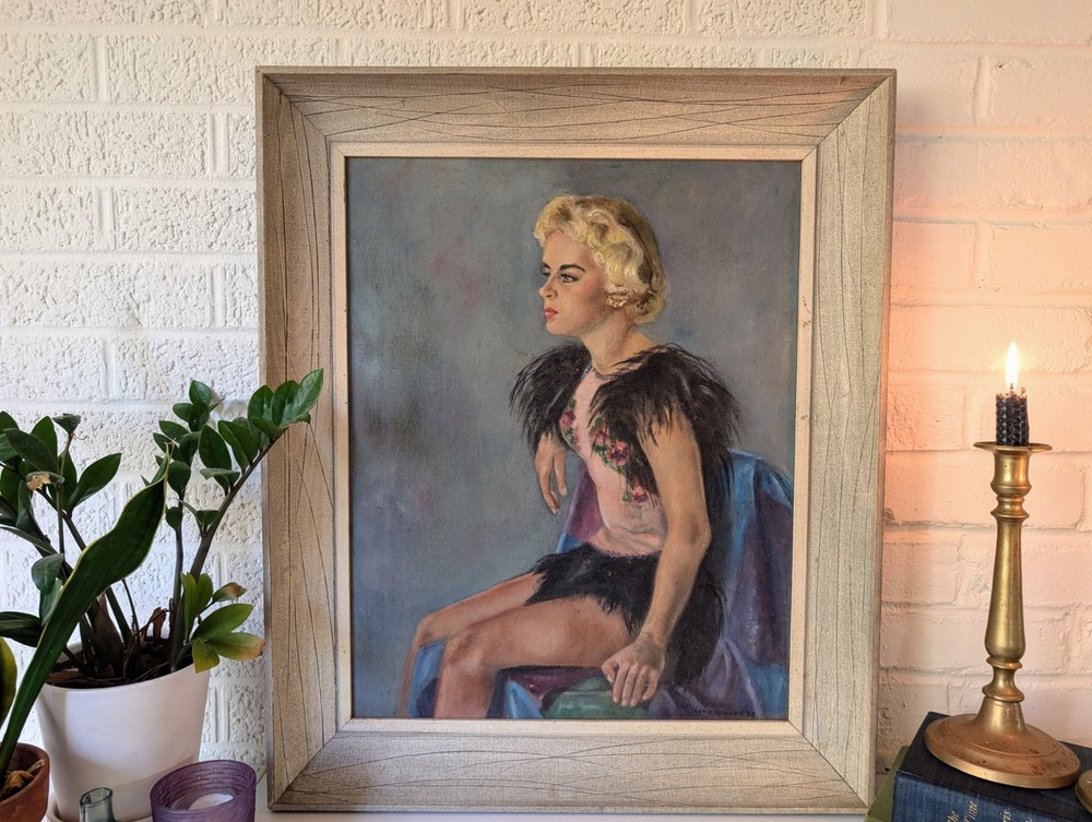 Original Signed Painting | Figure Skater or Cabaret Dancer | Irene Kinney | 1958