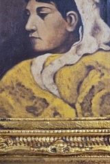 ANTIQUE OIL ON CANVAS BY PABLO PICASSO CIRCA 1906 WITH FRAME IN GOLDEN LEAF NICE