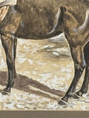 Bob Moline, Texan (1938-2021) Ranch Scene Watercolor Painting – „Breaking Pen“
