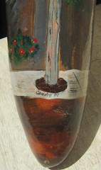 Large HAND-PAINTED GOURD Art Painting CAFE Bicycle APARTMENTS Tree FLOWERS 32.5″