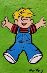 Dennis the Menace, 4″×6″ Original Acrylic Painting