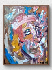 Original Willie Portrait 11×14 Contemporary Wall Art Acrylic Canvas Signed A078