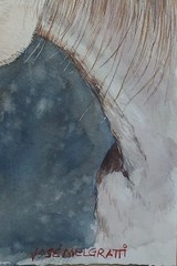 ORIGINAL Watercolor Painting “ White Horse “ 8″ X 11″