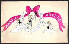 Lanvin Of Paris Original c1950s Advertising Watercolor Christmas Artwork