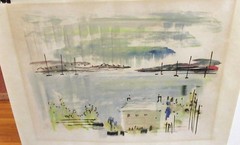 ALFRED BIRDSEY ORIGINAL WATERCOLOR BERMUDA TOWN SEASCAPE PAINTING #24