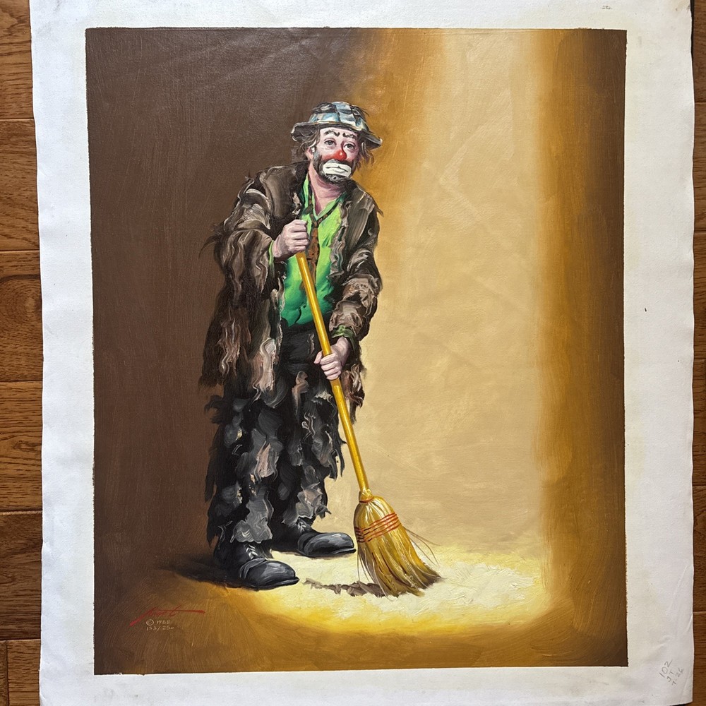Donald Rust Signed & Numbered -Original Oil Painting 20″X 24″ of Emmett Kelly