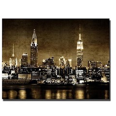 NYC in Sepia by Kate Carrigan Gallery-Wrapped Canvas Giclee Art (24 in x 32 in)