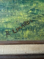 Original Signed R. Limardi Oil Painting Rustic Barn Autumn Landscape Framed
