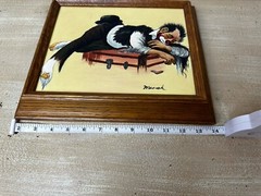 Vintage ORIGINAL CLOWN CANVAS OIL PAINTING BY Artist MARSH – SIGNED