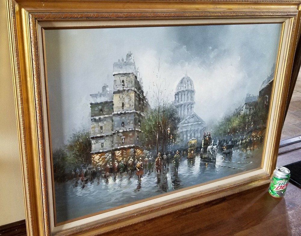 Washington DC Capitol oil painting on canvas 31″ x 43″ Signed