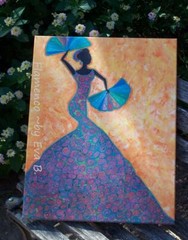 Flamenco Dancer Painting , Dancing Silhouette Art , Woman, Unframed 16×20 Canvas
