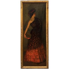 Louis Kronberg Oil Painting Portrait of a Flamenco Dancer, 1901