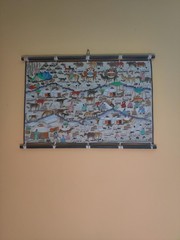 Rare Item: Traditional Mongolian Painting on Animal Hide Depicting Nomadic Life