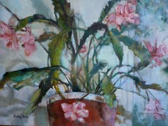 SHIRLEY JONES, TEXAS, LUMINOUS IMPRESSIONIST FLORAL FLOWERS OIL MOD MODERNISM